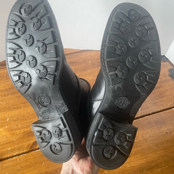 Aquatalia Women's Black Leather Buckles Combat Biker Moto Boots Italy Size 10 - Picture 5 of 8